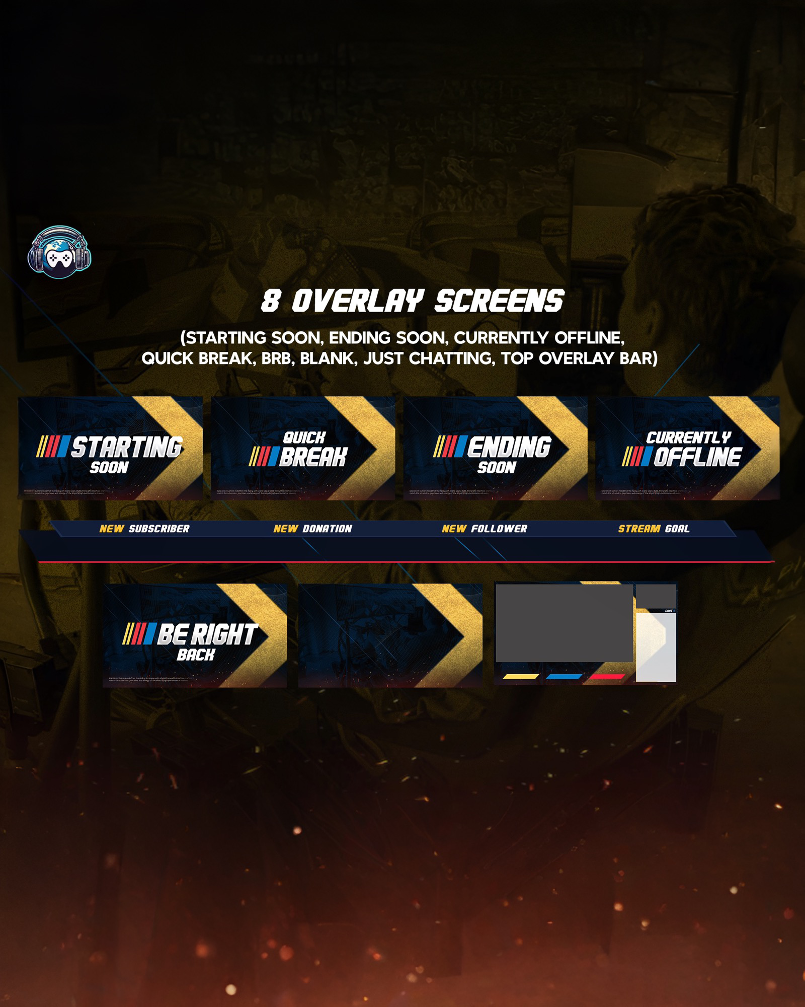 Non Animated Stream Overlay Package - Turbo Lane