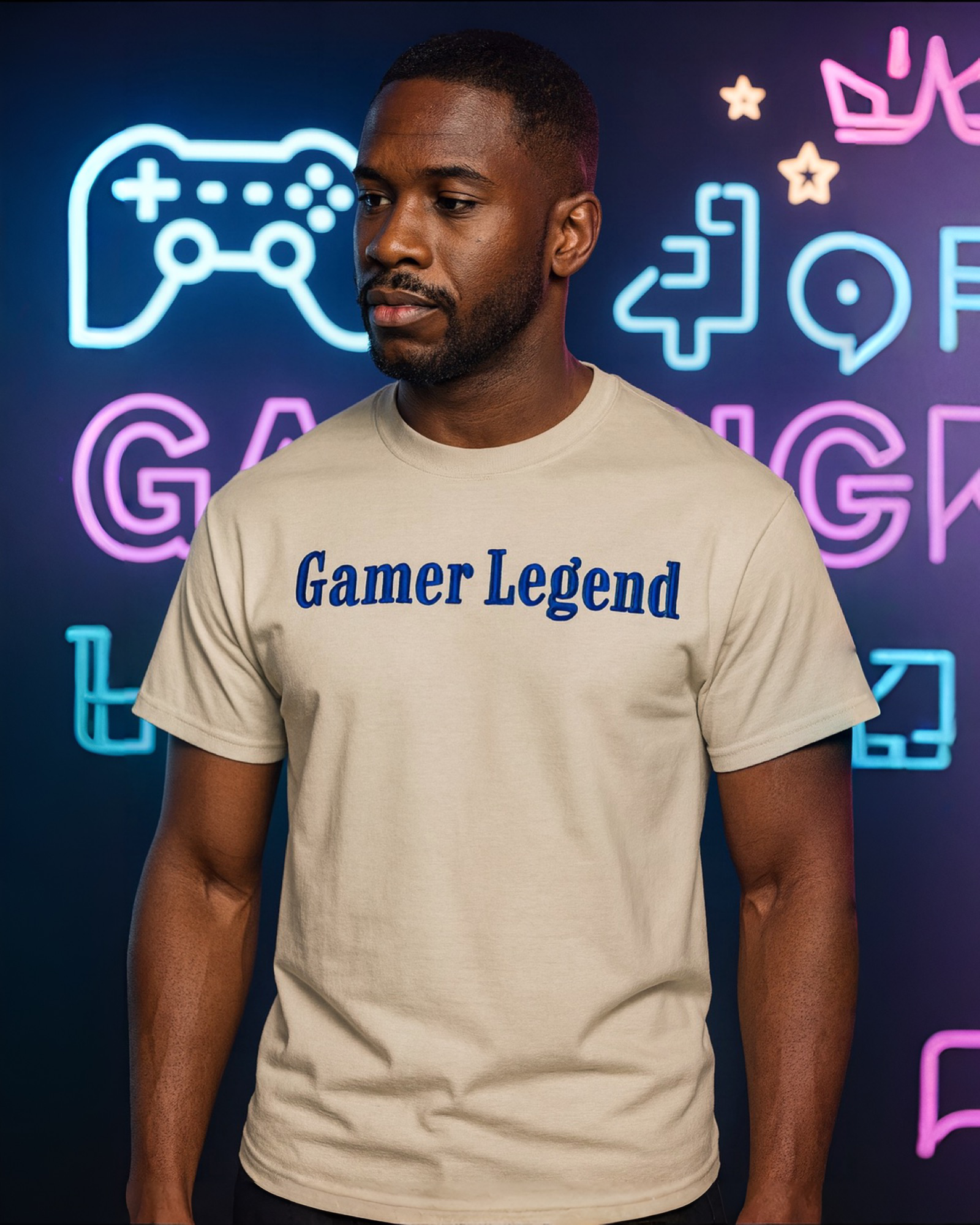 Gamer Legend Puff Embroidery Tee