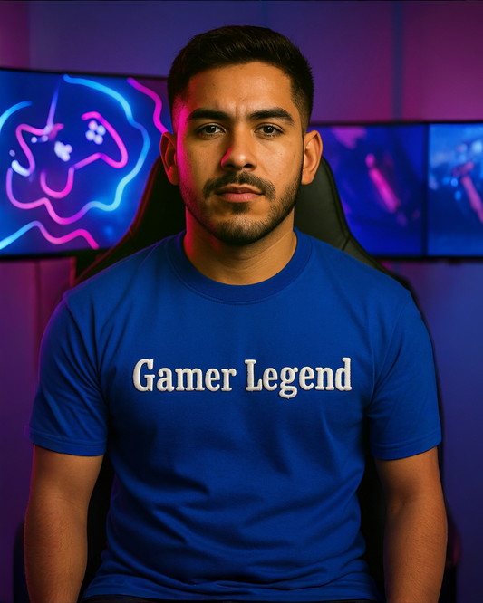 Gamer Legend Puff Royal Embroidery Tee