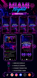 TikTok Vertical Stream Overlay Package - "Miami Nights"