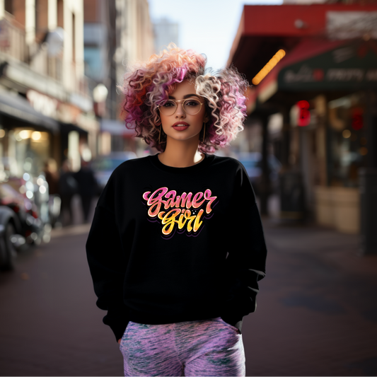 Gamer Girl Crew Neck Sweater Black
