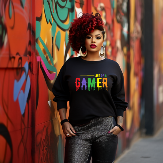 Life of A Gamer Crew Neck Sweater Black