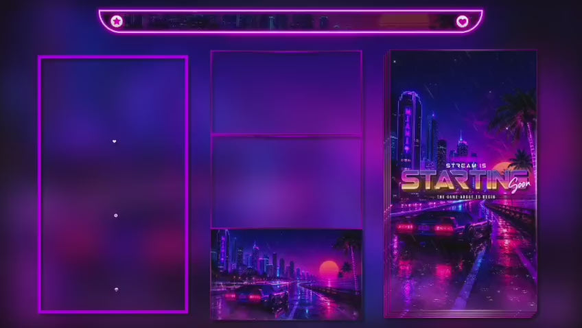 TikTok Vertical Stream Overlay Package - "Miami Nights"
